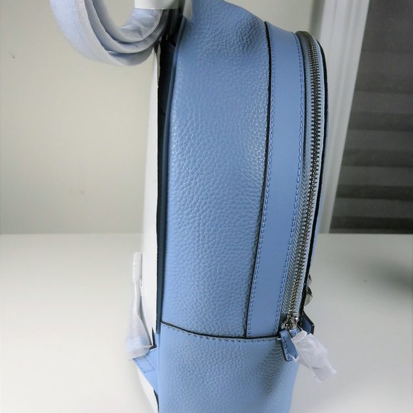 Michael Kors Kenly Medium Studded Leather Backpack Blue NWT - Picture 6 of 13